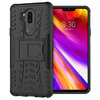 Dual Layer Rugged Tough Shockproof Case & Stand for LG G7 ThinQ - Black